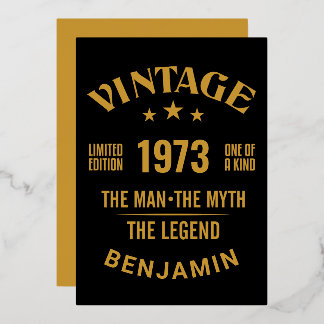 40e verjaardag, editable jaar, voor hem folie uitnodiging