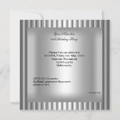 40e verjaardag Elegant Mannen Silver Grey Kaart (Achterkant)