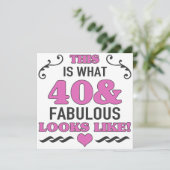 40e verjaardag Fabulous Kaart (Staand voorkant)