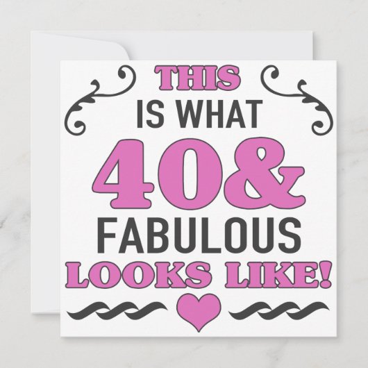40e verjaardag Fabulous Kaart (Voorkant)