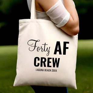 40e Verjaardag Feest 40 AF Crew Squad Groep Tote Bag