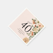 40e verjaardag Floral Servet (Hoek)