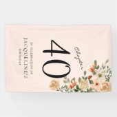 40e verjaardag Floral Spandoek (Horizontaal)