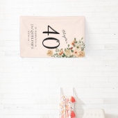 40e verjaardag Floral Spandoek (Insitu)