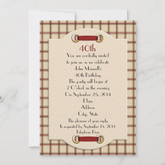 40e verjaardag formele uitnodiging tot het indiene (Voorkant)