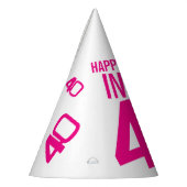 40e verjaardag foto aangepaste foto roze wit feesthoedjes (Links)