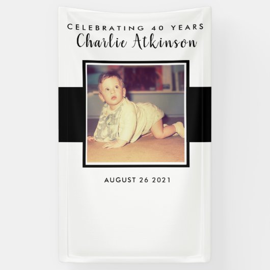 40e verjaardag foto achtergrond banner (Verticaal)