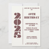 40e verjaardag foto geboren 1985 Uitnodiging (Achterkant)