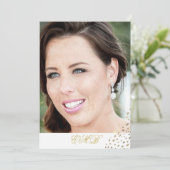 40e verjaardag Foto Gold Elegant Kaart (Staand voorkant)