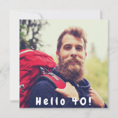 40e verjaardag foto hallo 40 man zwart kaart (Voorkant)