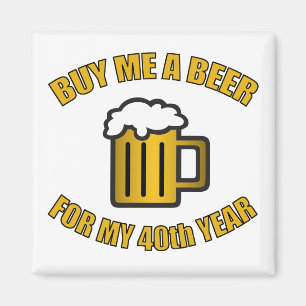 40e verjaardag Funny Beer Magneet