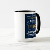 40e verjaardag Geboren in 1983  Legend Blue Gold Mok (Voorkant rechts)