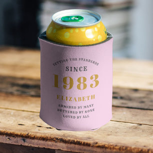 40e verjaardag Geboren in 1983 Roze grijs Blikjeskoeler