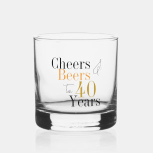 40e verjaardag gejuich bieren minimaal feest whisky glas