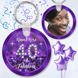40e verjaardag Gepersonaliseerde Party Favors, voo Sleutelhanger