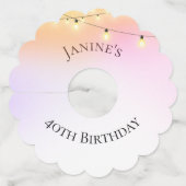 40e verjaardag Gepersonaliseerde String Lights Wijnglaslabel (Voorkant)