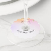 40e verjaardag Gepersonaliseerde String Lights Wijnglaslabel (Dichtbij)