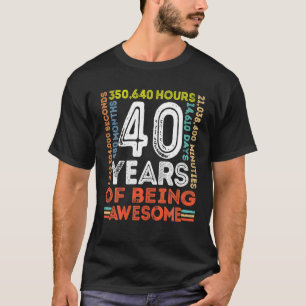 40e verjaardag Geweldige 40 jaar oude retro T-shirt