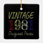 40e verjaardag gift retro 1981 keramisch ornament (Achterkant)