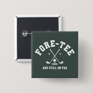 40e verjaardag golf 40e verjaardag cadeau golfen  vierkante button 5,1 cm