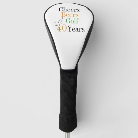 40e verjaardag Golf Cheers Beers Minimal Golfheadcover (Voorkant)
