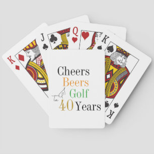 40e verjaardag Golf Cheers Beers Minimal Pokerkaarten