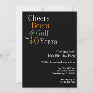 40e Verjaardag Golf Cheers Biertjes Feestje Kaart