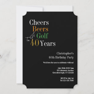 40e Verjaardag Golf Cheers Biertjes Feestje Kaart