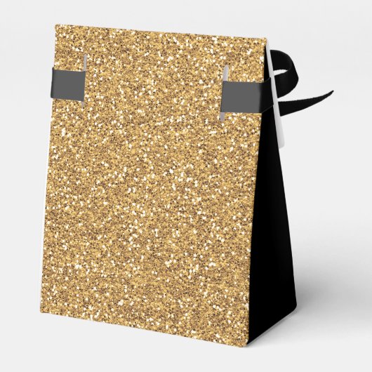 40e Verjaardag Goud Glitter Zwart Dank U Bedankdoosjes (Achterkant)