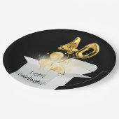 40e verjaardag goudballonnen in witte doos papieren bordje (Gekanteld)