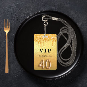 40e verjaardag gouden glitters glazuur VIP Badge