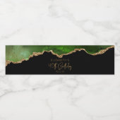 40e verjaardag Green Gold Agate Waterfles Etiket (Enkel label)