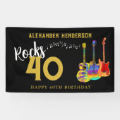 40e verjaardag Guitars Music Rocks 40 Spandoek (Horizontaal)