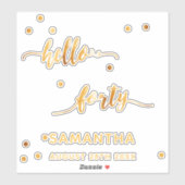 40e verjaardag hallo 40 goudnaamsticker sticker (Vel)