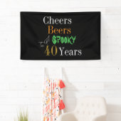 40e verjaardag Halloween Cheers Beers Spooky Party Spandoek (Insitu)