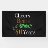 40e verjaardag Halloween Cheers Beers Spooky Party Spandoek (Horizontaal)