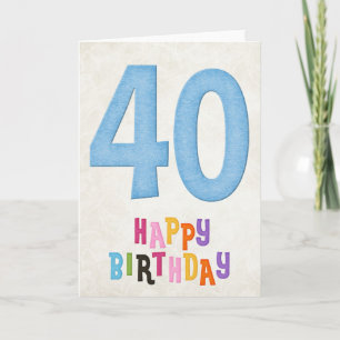 40e verjaardag Happy Birthday Kaart Design