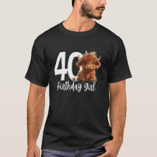 40e Verjaardag Highland Koe Party Vrouwen Vrouw Ma T-shirt