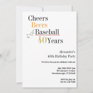 40e Verjaardag Honkbal Cheers Bieren 40 Jaar Feest Kaart
