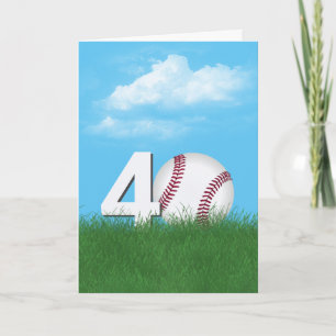 40e verjaardag honkbal in groen gras kaart