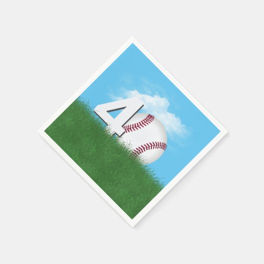 40e verjaardag honkbal in groen gras servet (Hoek)