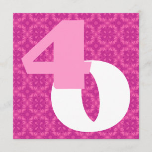 40e verjaardag Huge Numbers Hot Pink White W977 Kaart