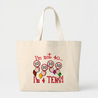 40e verjaardag Humor T shirt Grote Tote Bag