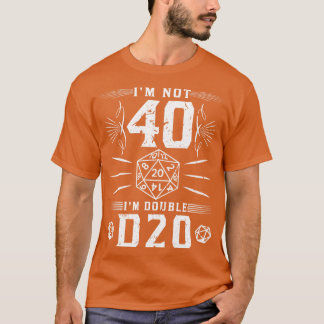 40e verjaardag Im Dubbele D20 RPG Rollenspel T-shirt