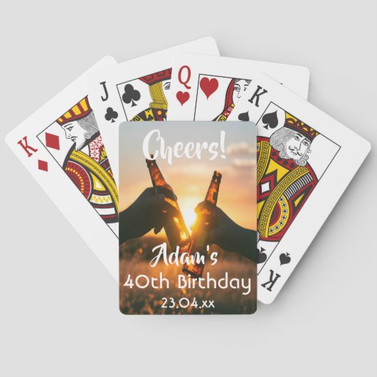 40e verjaardag jongens mannen bier pokerkaarten (Achterkant)