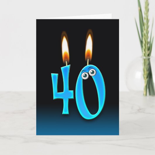40e verjaardag kaarsen kaart (Voorkant)