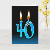 40e verjaardag kaarsen kaart (Gele Bloem)