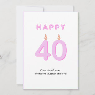 40e verjaardag Kaart Roze