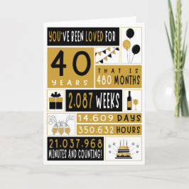 40e verjaardag Kaart, Wenskaart, 40 jaar oud Kaart