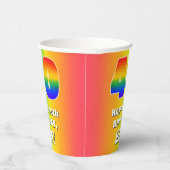 40e verjaardag: kleurrijk, vun regenboogpatroon # papieren bekers (Rechts)